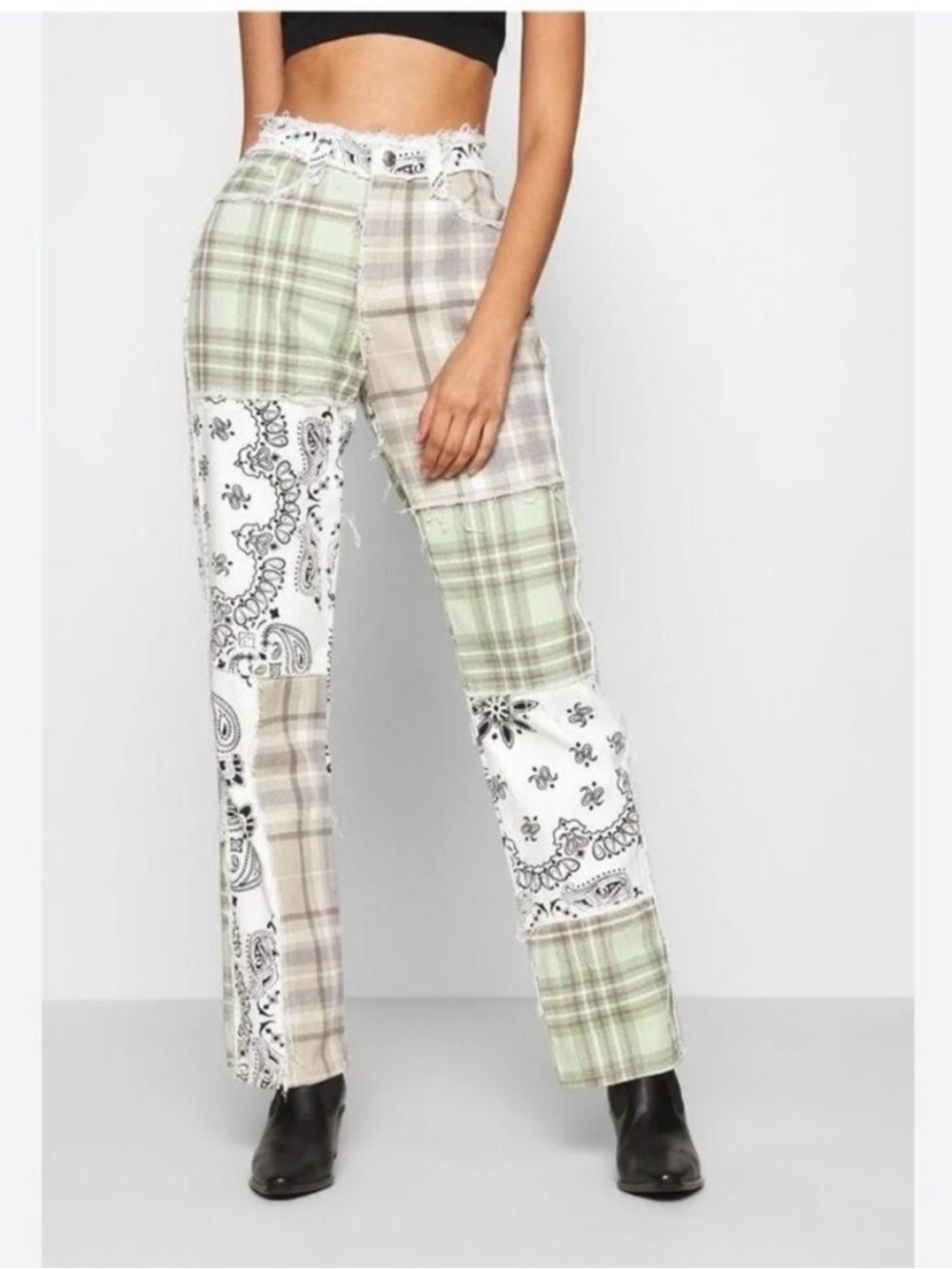 Jaded London patchwork bandana boyfriend jeans
